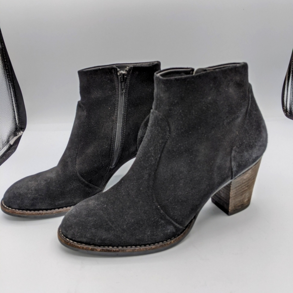 Paul Green Women's Heeled Booties Boots Size EU 6 US 8.5 Suede Black